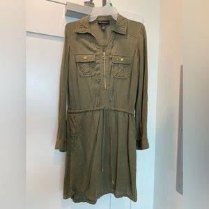INC Olive Green Dress Size 2 Used Good Condition